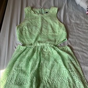 Francescas Mint lace cutout dress